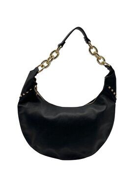 I.N.C. International Concepts Black Faux Leather Giannaa Medium Stud Hobo Bag